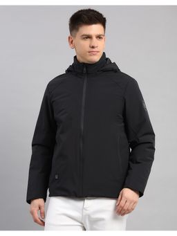 Monte Carlo - Men Black Polyester Blend Hooded Jackets