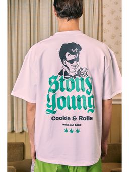 Bonkers Corner - Wake N Bake Oversized Men's White T-Shirt