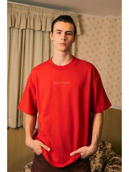 Bonkers Corner - Certified Flag Oversized Men's Red T-Shirt