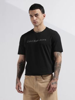 Calvin Klein - Men Logo Regular Fit Cotton Black T-Shirt