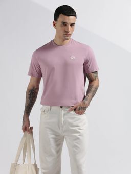 Calvin Klein - Solid Regular Fit Cotton Pink T-Shirt