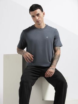 Calvin Klein - Solid Relaxed Fit Cotton Blue T-Shirt