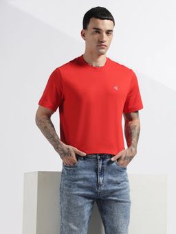 Calvin Klein - Solid Relaxed Fit Cotton Red T-Shirt