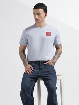 Calvin Klein - Men Logo Regular Fit Cotton Blue T-Shirt