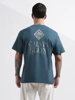 Calvin Klein - Logo Relaxed Fit Cotton Teal T-Shirt