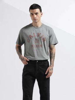 Calvin Klein - Logo Relaxed Fit Cotton Grey T-Shirt