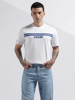 Calvin Klein - Men Logo Regular Fit Cotton White T-Shirt