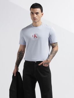 Calvin Klein - Men'S Logo Regular Fit Cotton Blue T-Shirt