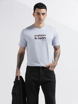 Calvin Klein - Logo Regular Fit Cotton Blue T-Shirt