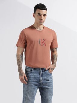 Calvin Klein - Logo Regular Fit Cotton Rust T-Shirt