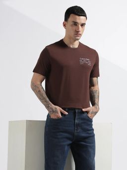 Calvin Klein - Logo Regular Fit Cotton Brown T-Shirt