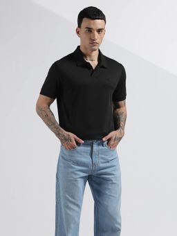 Calvin Klein - Solid Regular Fit Cotton Black Polo T-Shirt