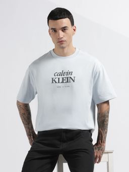 Calvin Klein - Logo Relaxed Fit Cotton Blue T-Shirt