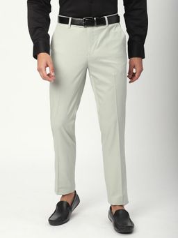 R&B - Solid Slim Men Off White Formal Pant