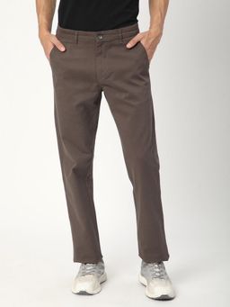 R&B - Solid Regular Men Grey Chino