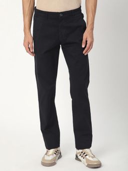 R&B - Solid Regular Men Navy Blue Chino