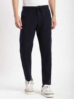 R&B - Textured Regular Men Navy Blue Pant