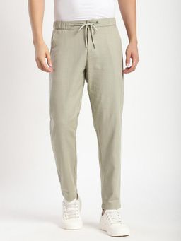 R&B - Textured Regular Men Olive Pant