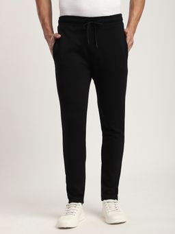 R&B - Solid Regular Men Black Joggers