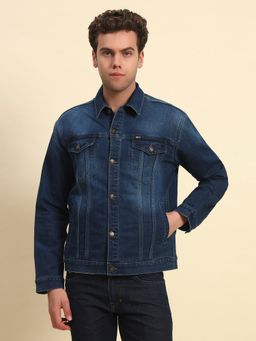 Cantabil - Men Blue Polycotton Collar Neck Denim