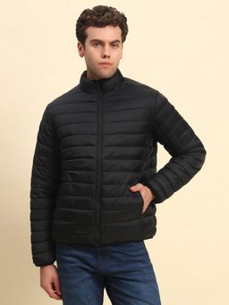 Cantabil - Men Black Nylon High Neck Winter Jacket