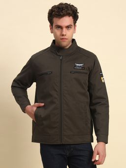 Cantabil - Men Olive Cotton High Neck Winter Jacket