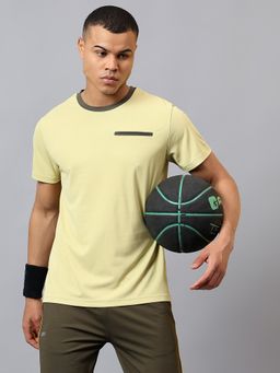 Dida - Men Dri-Fit Solid Sport Yellow T-Shirt