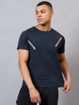 Dida - Men Crew Neck Poly Fine Navy Blue T-Shirt