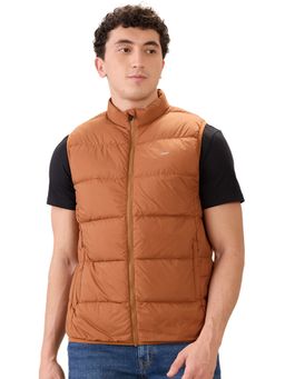 Park Avenue - Men Brown Polyester High Neck Winter Jacket