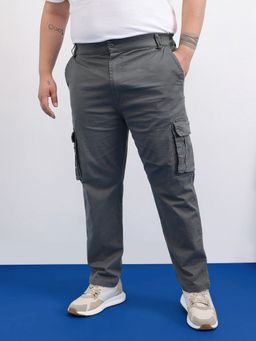 UNSTD - Men Plus Size Stretchable Grey Cargo Pant