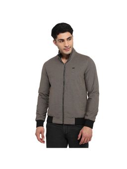 Parx - Men Brown Cotton Blend High Neck Winter Jacket