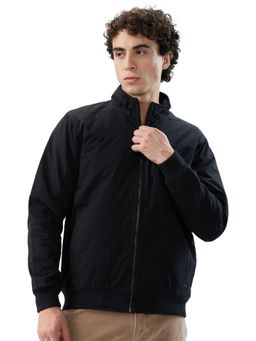 Parx - Men Black Pure Cotton High Neck Winter Jacket