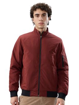 Parx - Men Rust Polyester High Neck Winter Jacket