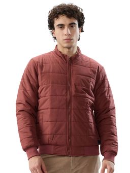 Parx - Men's Rust Polyester High Neck Winter Jacket