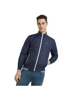 Parx - Men Navy Blue Polyester High Neck Winter Jacket