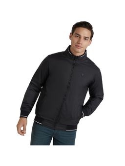 Parx - Men Black Polyester High Neck Winter Jacket
