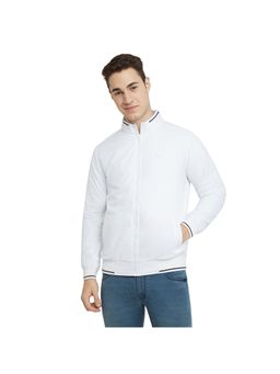 Parx - Men White Polyester High Neck Winter Jacket