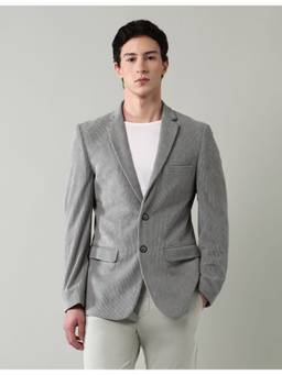 AD By Arvind - Grey Textured Slim Fit Blazer