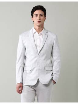 AD By Arvind - Grey Textured Full Sleeve Slim Fit Blazer