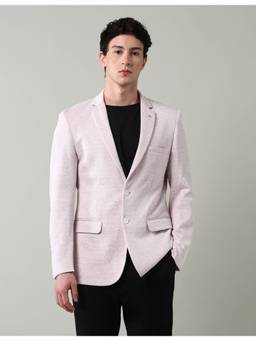 AD By Arvind - Pink Textured Slim Fit Blazer