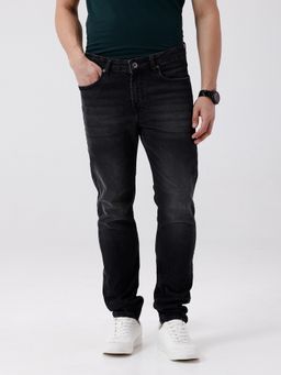 Crocodile - Black Men Full Length 5 Pocket Denim Pant