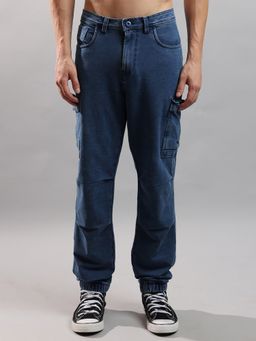 Crocodile - Blue Men Full Length 2 Pocket Denim Pant