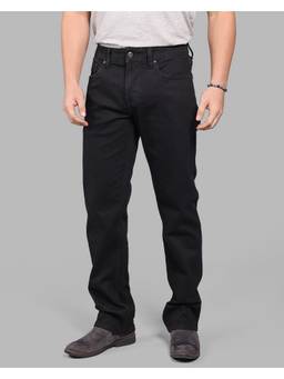 ROOKIES - Black Mid-Rise Comfort And Straight Fit Stretch Classic Jeans