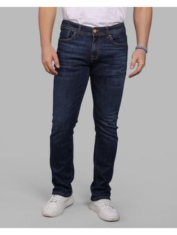 ROOKIES - Med Blue Mid-Rise Slim Straight Fit Stretch Modern Jeans