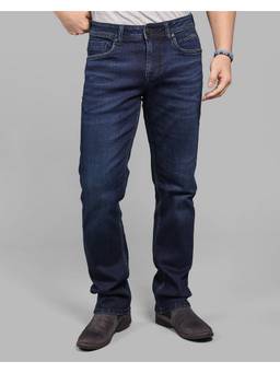 ROOKIES - Dark Blue Mid-Rise Comfort And Straight Fit Stretch Urban Jeans