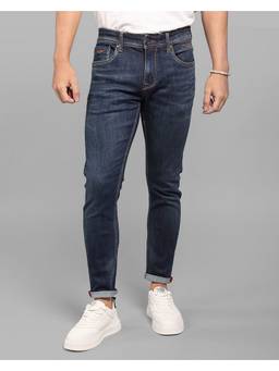 ROOKIES - Dark Blue Low-Rise Ankle Length Stretch Relaxed Jeans