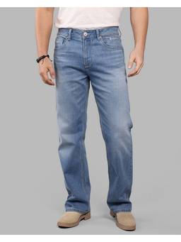 ROOKIES - Light Blue Mid-Rise Loose Fit Stretch Everyday Jeans