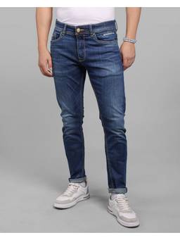 ROOKIES - Men Med Blue Low-Rise Ankle Length Stretch Soft Jeans