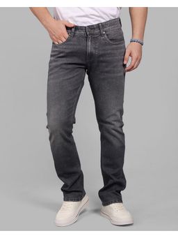 ROOKIES - Med Grey Mid-Rise Slim Straight Fit Stretch Lightweight Jeans