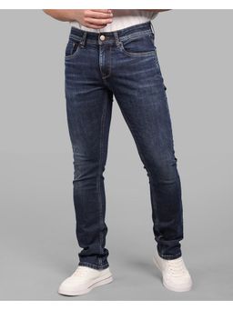 ROOKIES - Dark Blue Mid-Rise Slim Straight Fit Stretch Classic Jeans